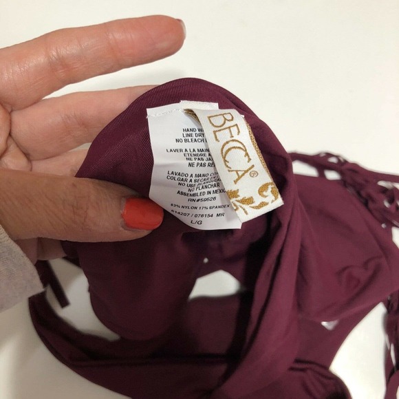 NEW Becca By Rebecca Virtue Dakota Side Tie Bikini Bottom NWOT Sz L Pool Beach - Picture 4 of 4